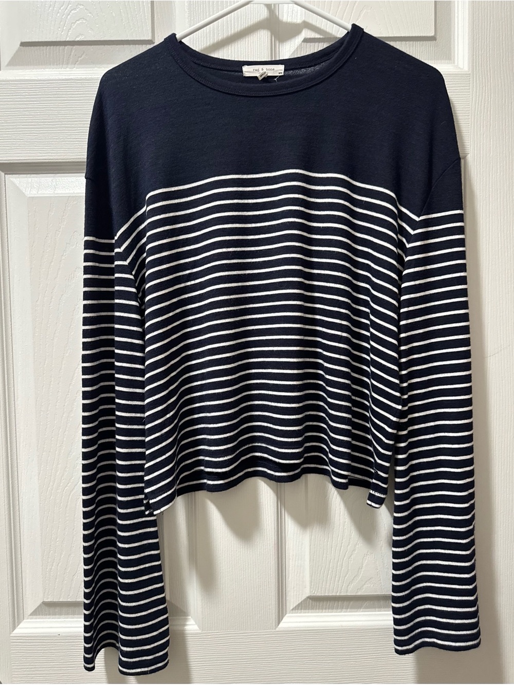 rag & bone Navy Crewneck Knit Top